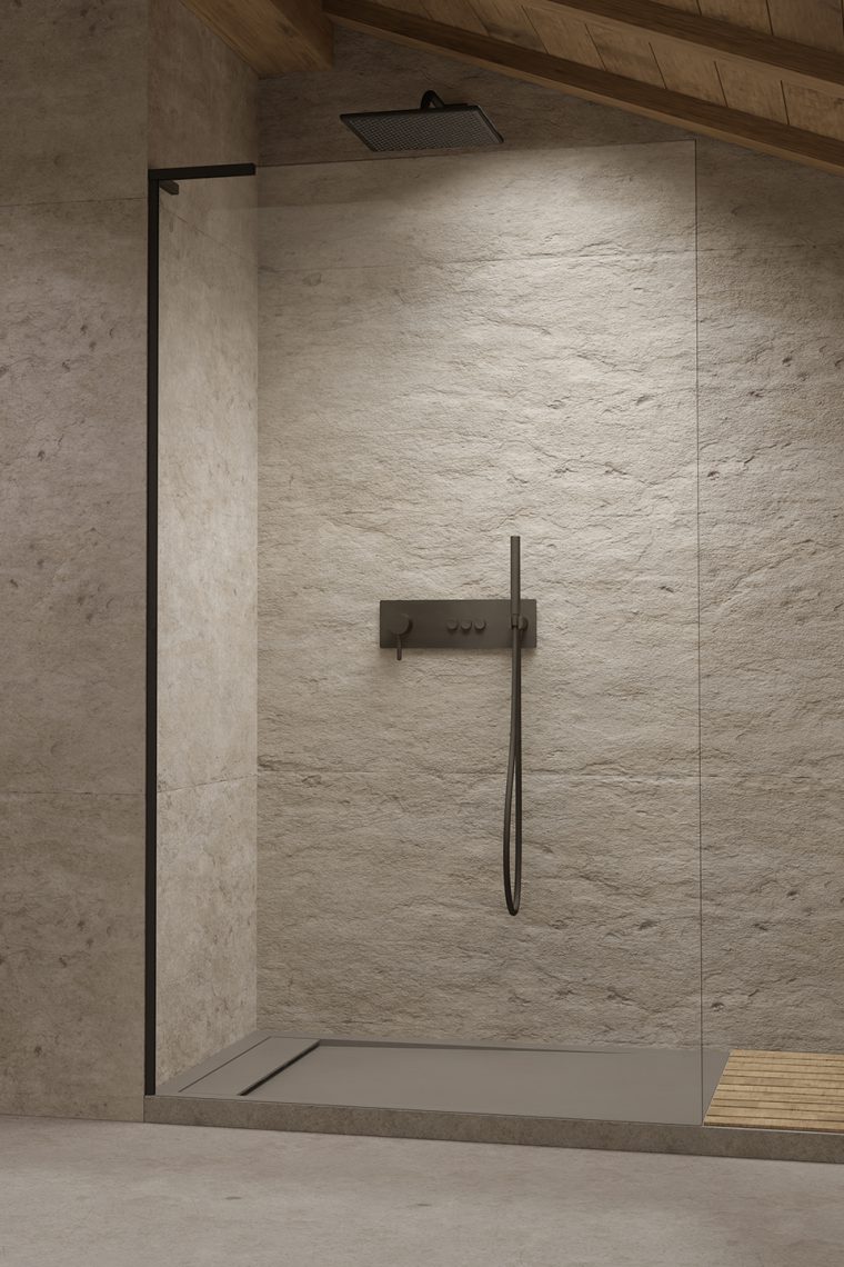 Darmowa Dostawa - Ścianka prysznicowa walk-in 95 cm czarny mat/szkło przezroczyste Radaway Modo SL Black II 103190955401L