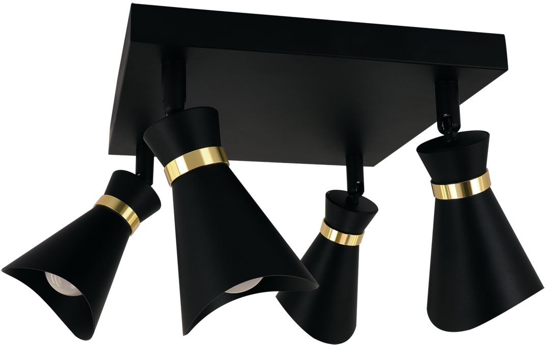 Darmowa Dostawa - Lampa podsufitowa 4x35 W czarna-złota Strühm Loreta 04322