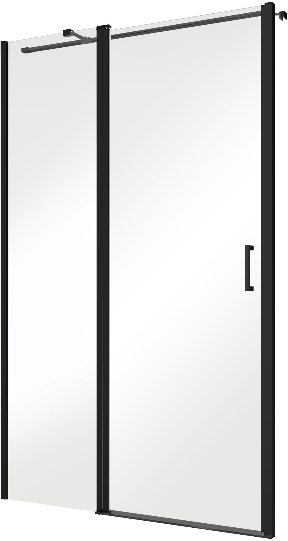 Darmowa Dostawa - Drzwi prysznicowe 110 cm uchylne do wnęki Besco Exo-C Black ECB110190C