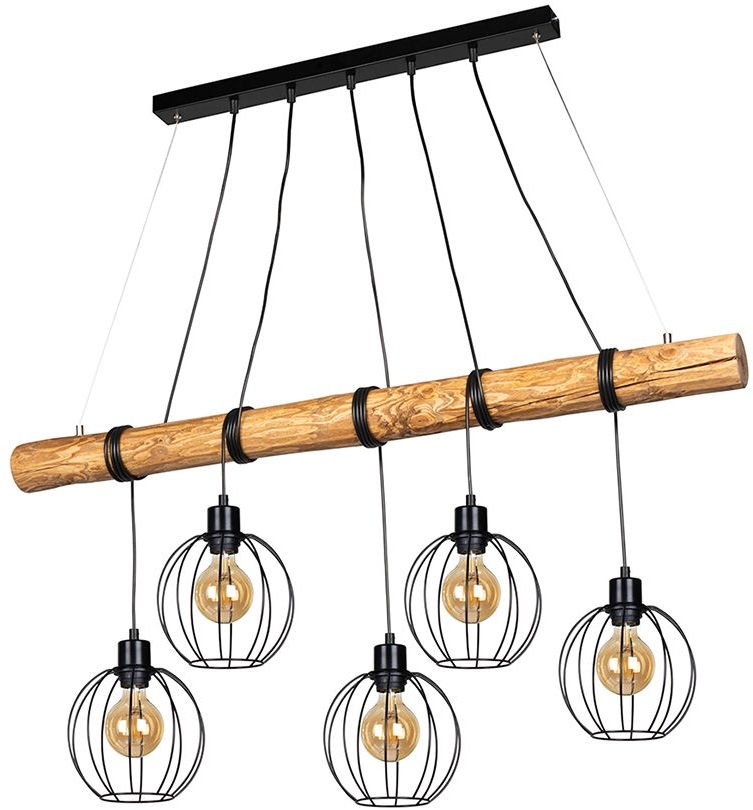 Darmowa Dostawa - Lampa wisząca 5x60 W czarna Spot-Light Trabo Beris 692066504