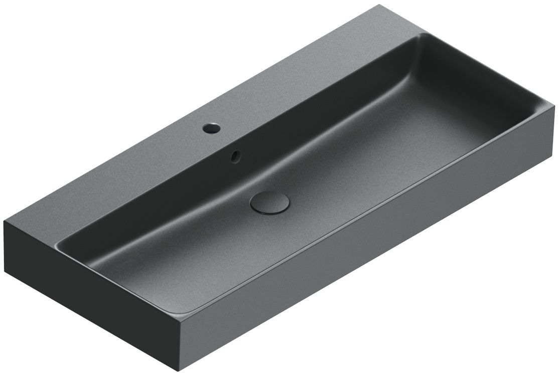 Darmowa Dostawa - Umywalka 100x47 cm prostokątna nablatowa czarna Catalano Premium 0221000022
