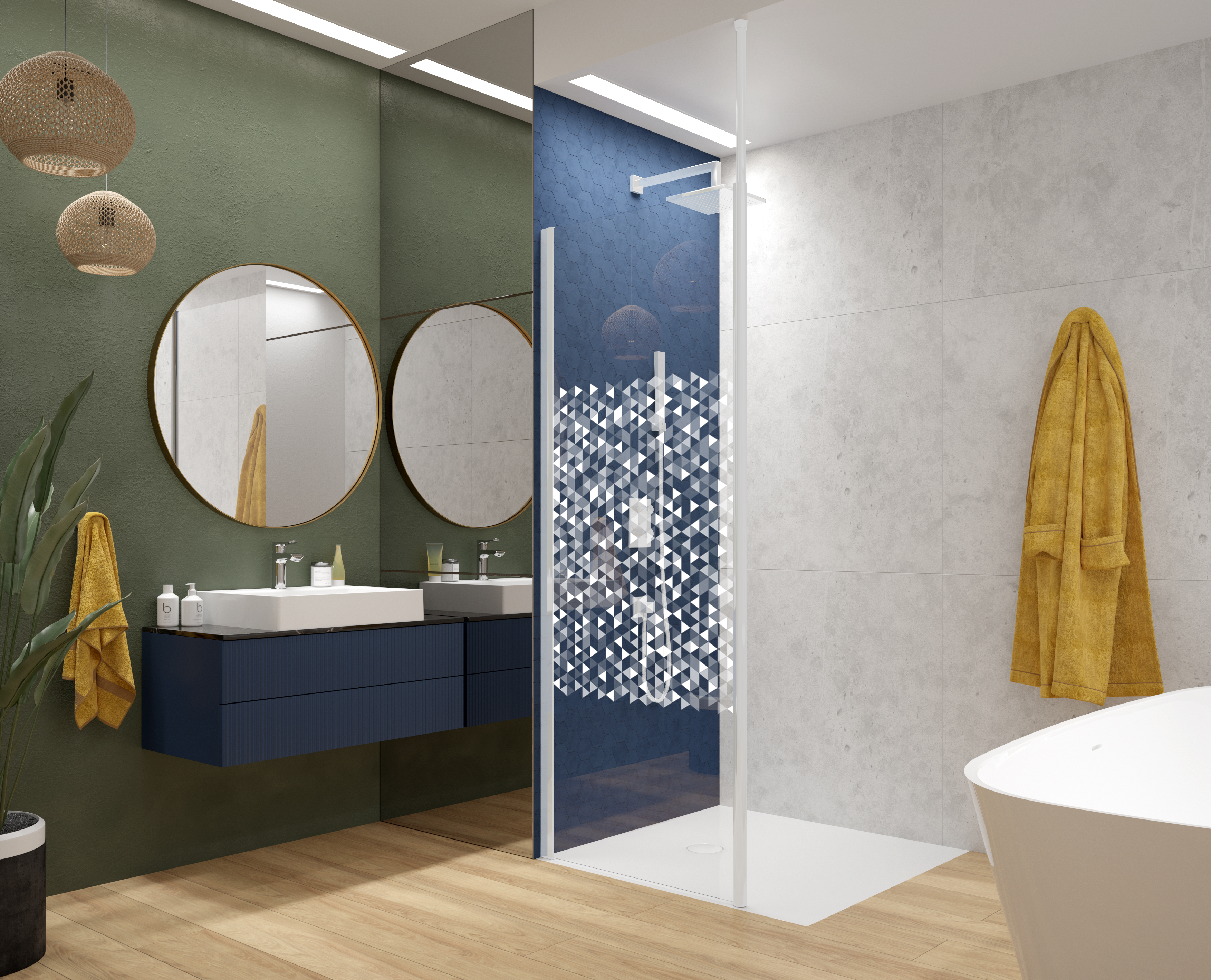 Darmowa Dostawa - Ścianka prysznicowa walk-in 90 cm biały mat/szkło szare Sanplast Exa Line 600540153024151