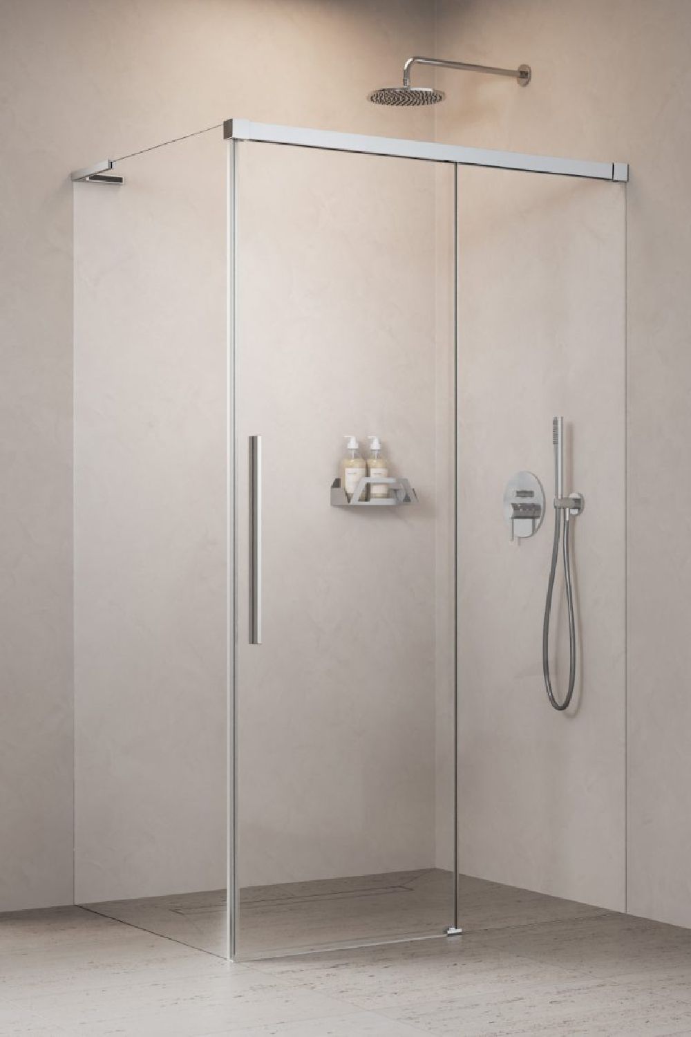 Darmowa Dostawa - Drzwi prysznicowe 56.7 cm rozsuwane chrom połysk/szkło przezroczyste Radaway Idea 8 QL KDJ 105505670101R