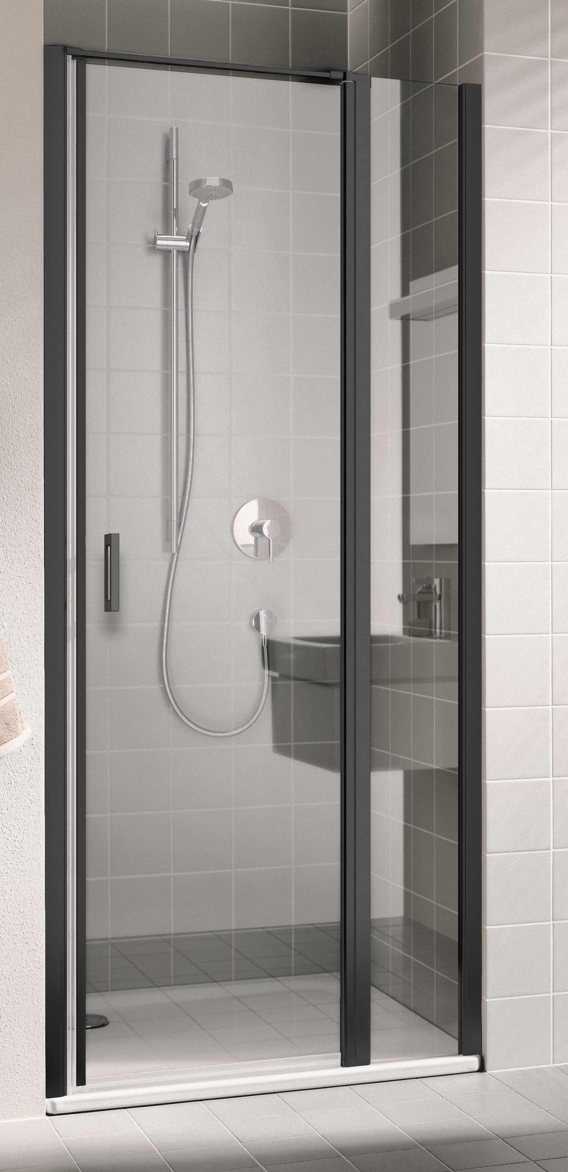Darmowa Dostawa - Drzwi prysznicowe Kermi Cada XS Czarny Soft CK1GR100203PK