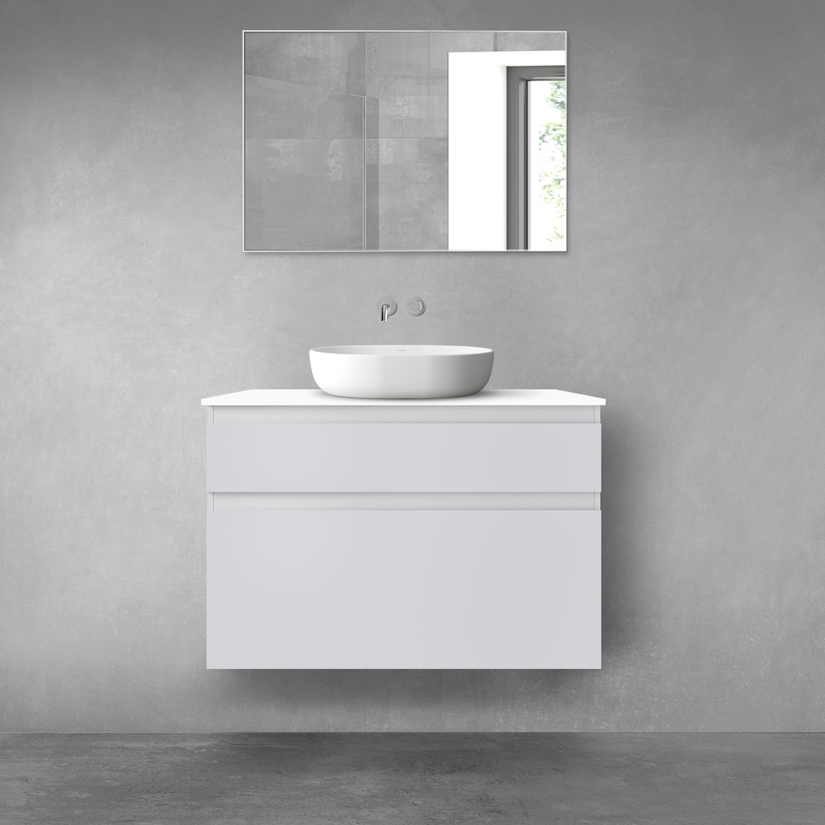 Darmowa Dostawa - Zestaw mebli łazienkowych 100x46.4x72.2 cm podumywalkowa wisząca biała Oltens Vernal 68228700