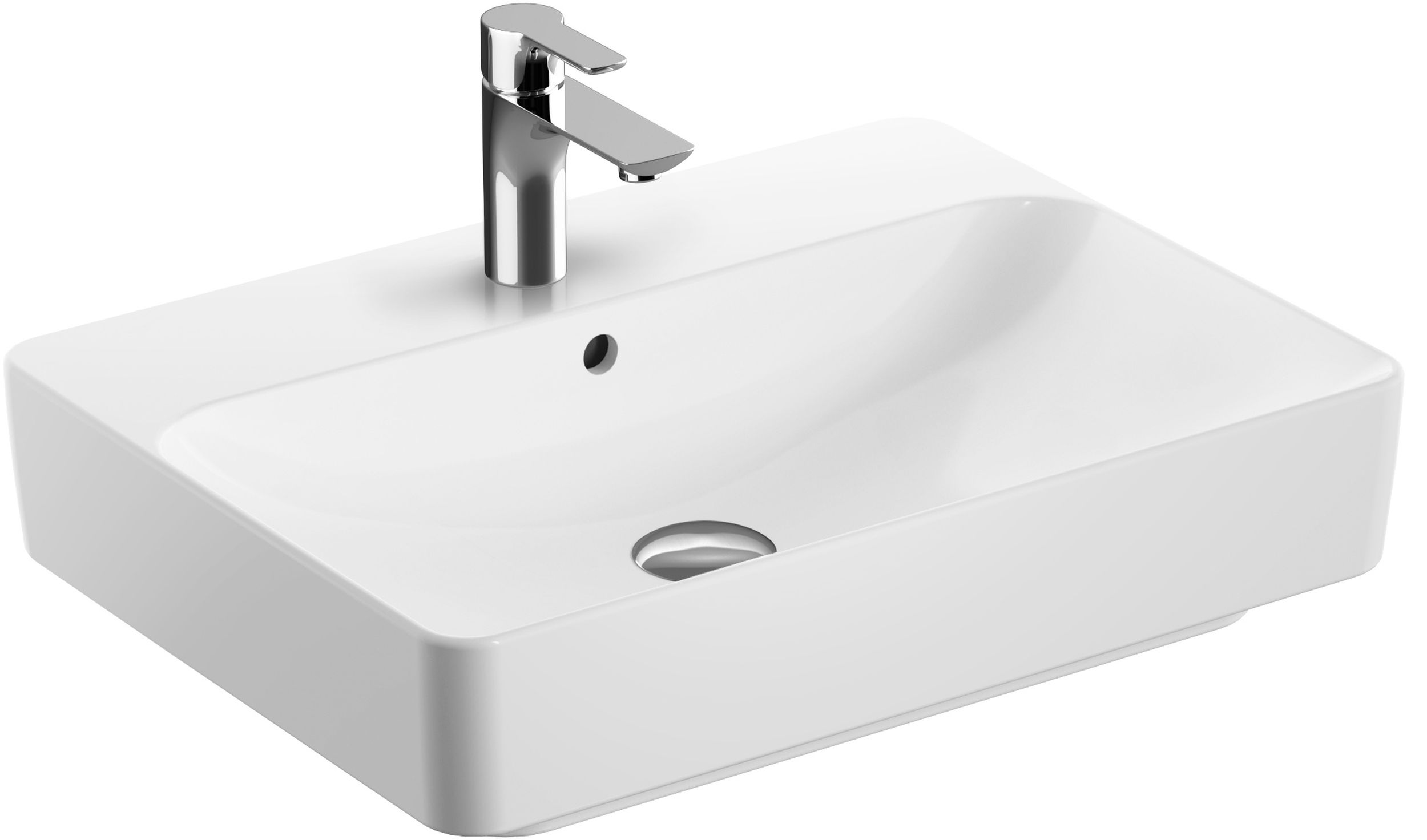 Darmowa Dostawa - Umywalka 60x45 cm prostokątna meblowa-nablatowa biała Geberit Variform 500780012