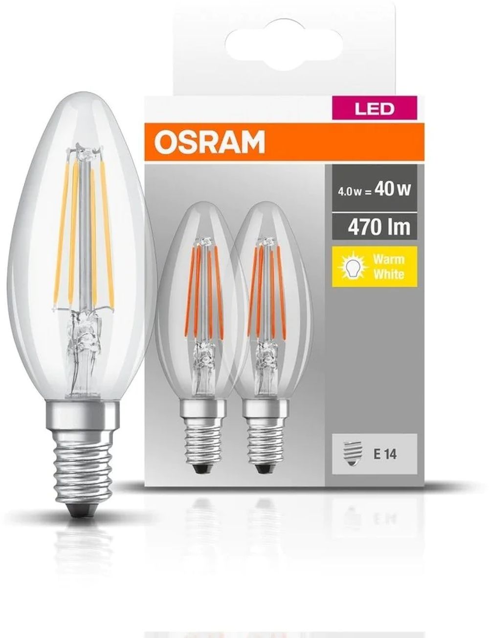 Darmowa Dostawa - Żarówki LED Multipack 2x4 W 2700 K e14 Osram LED Lamps 4099854090226