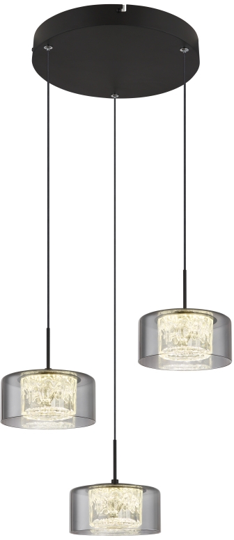 Darmowa Dostawa - Lampa wisząca 3x24 W czarna Globo Lighting Fogsy 156343