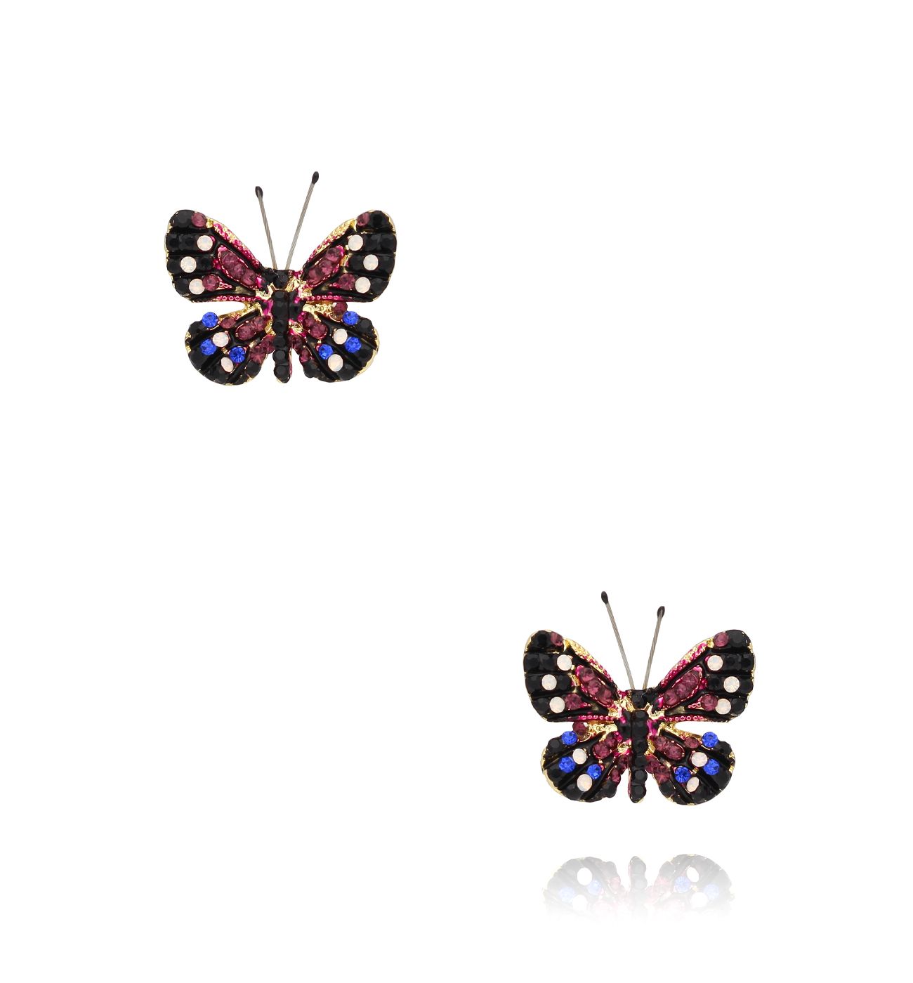 Kolczyki z kolorowymi motylkami Papillon KPI0003 - By Dziubeka