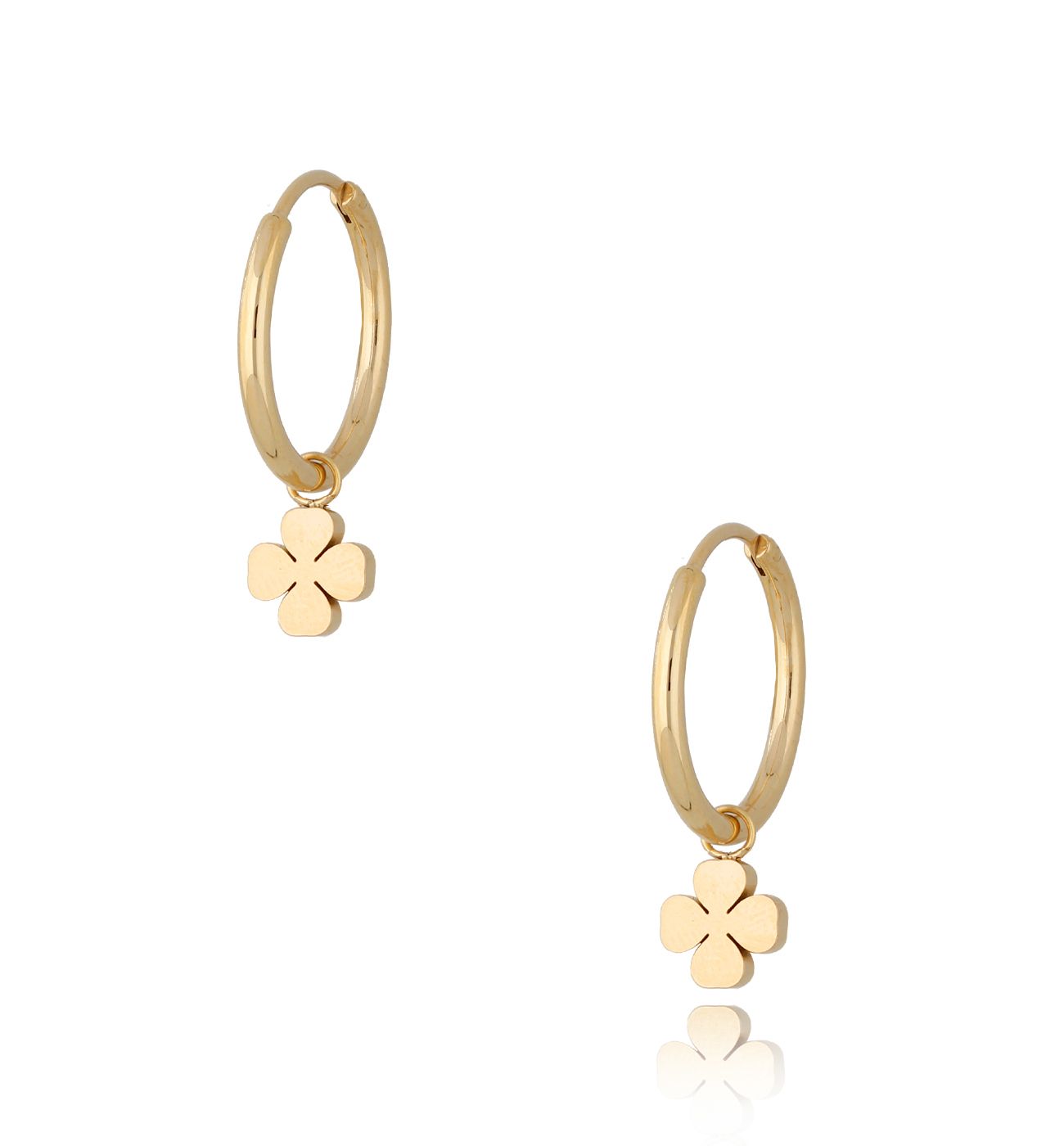 Kolczyki ze stali szlachetnej pozłacane Gold Clover KSA0297