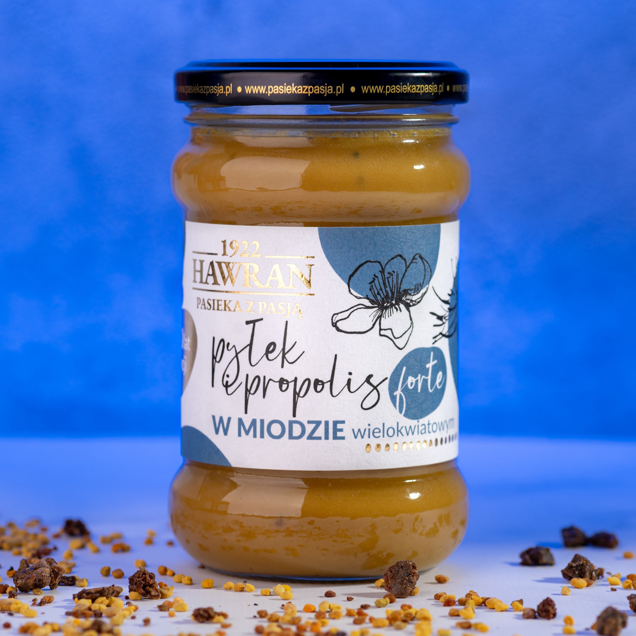Pyłek i propolis forte w miodzie wielokwiatowym 370g - Pasieka z Pasją Hawran