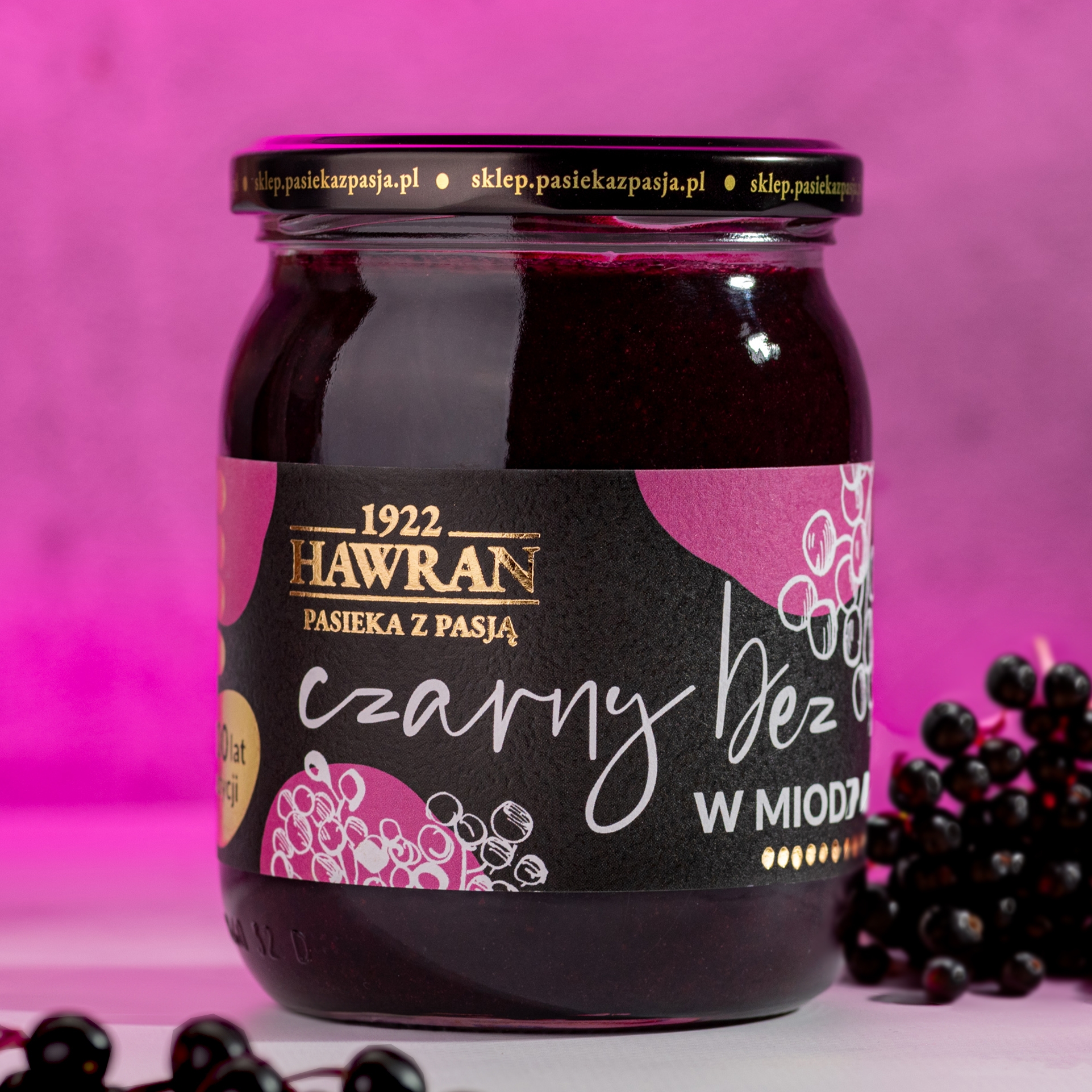 Bez czarny w miodzie wielokwiatowym 630g - Pasieka z Pasją Hawran