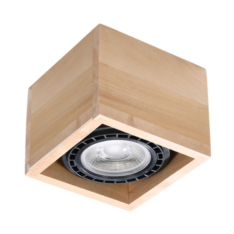 Plafon Sollux Lighting QUATRO 1 naturalne drewno 1 szt.