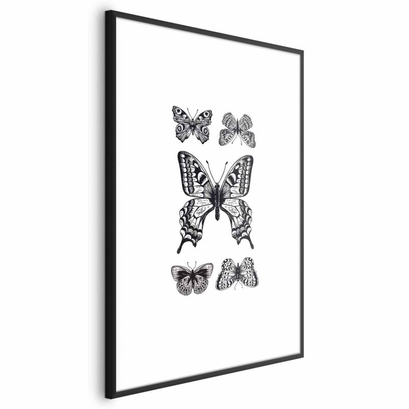 Plakat Artgeist Pięć motyli 21x30 cm z ramą czarną 1 szt