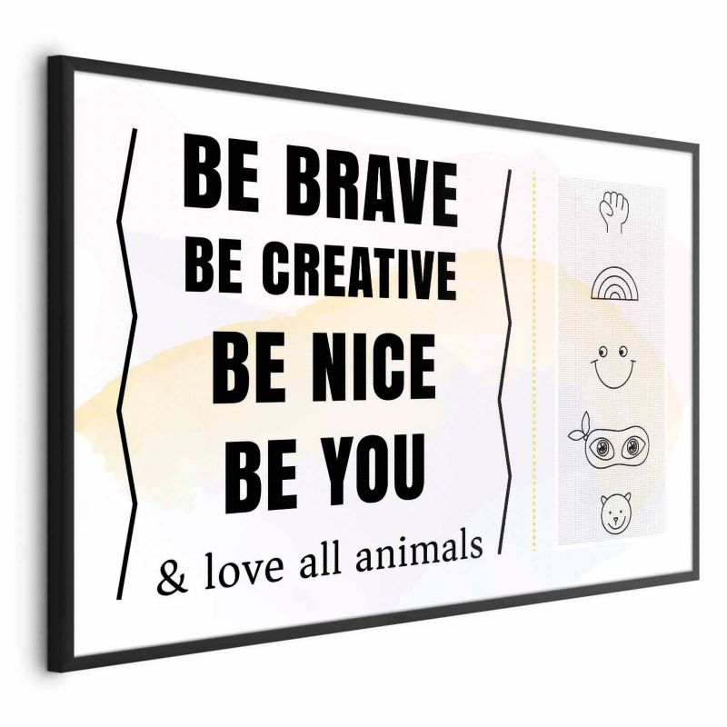 Plakat Artgeist Bądź sobą 90x60 cm z ramą czarną 1 szt