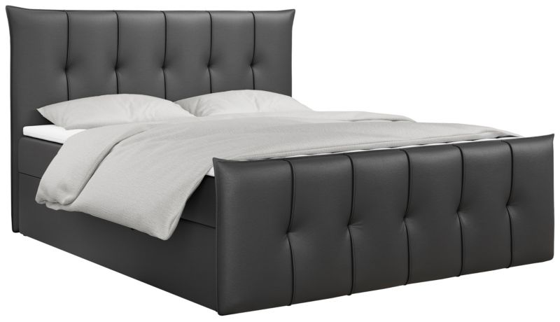 Łóżko kontynentalne MKS Meble PREMIUM 11 160x200 H4 Ciemnoszary ecoskóra 1szt.