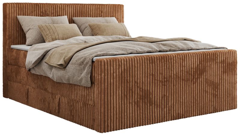 Łóżko kontynentalne MKS Meble TILIANO KING DUO 180x200 H4 pomarańczowy sztruks 1szt.
