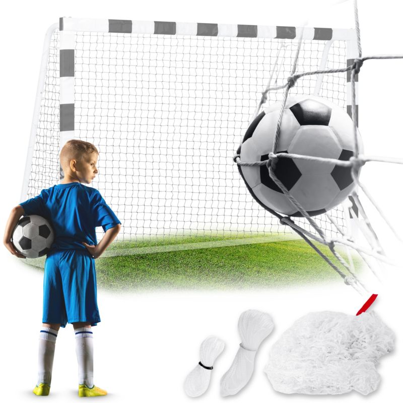 Siatka do bramki piłkarskiej Neo-Sport do bramek 180x120x60 cm biała 1 szt.