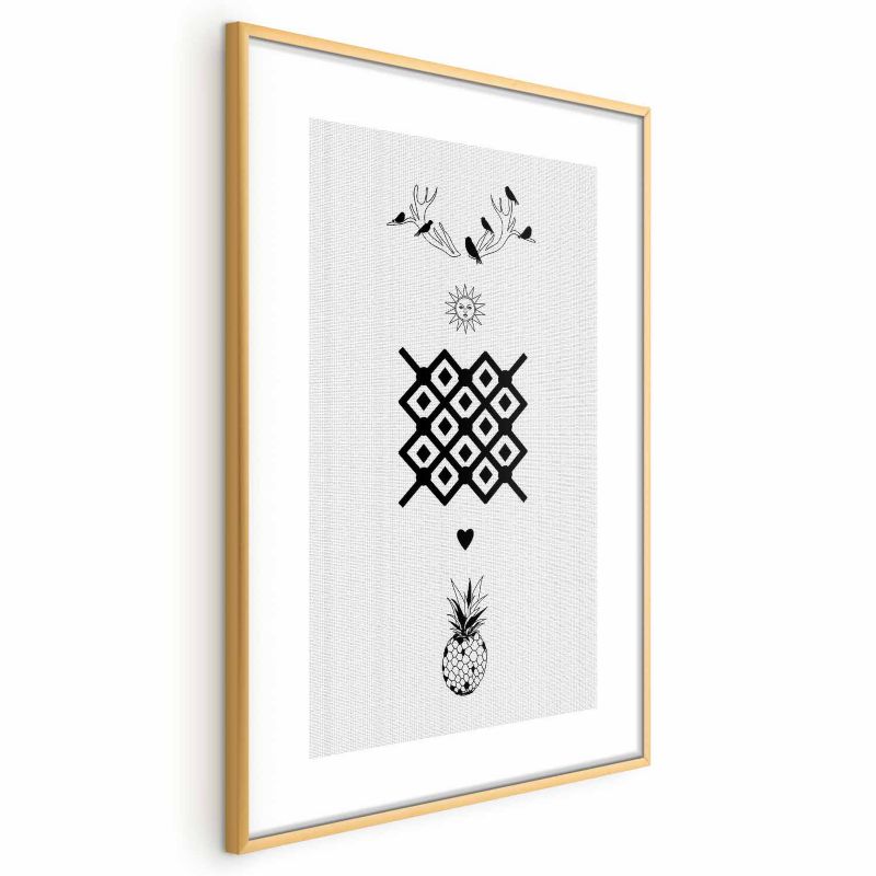 Plakat Artgeist Szczęście 60x90 cm z ramą złotą 1 szt