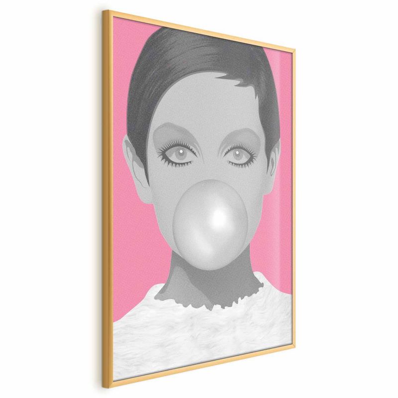 Plakat Artgeist Guma balonowa 21x30 cm z ramą złotą 1 szt