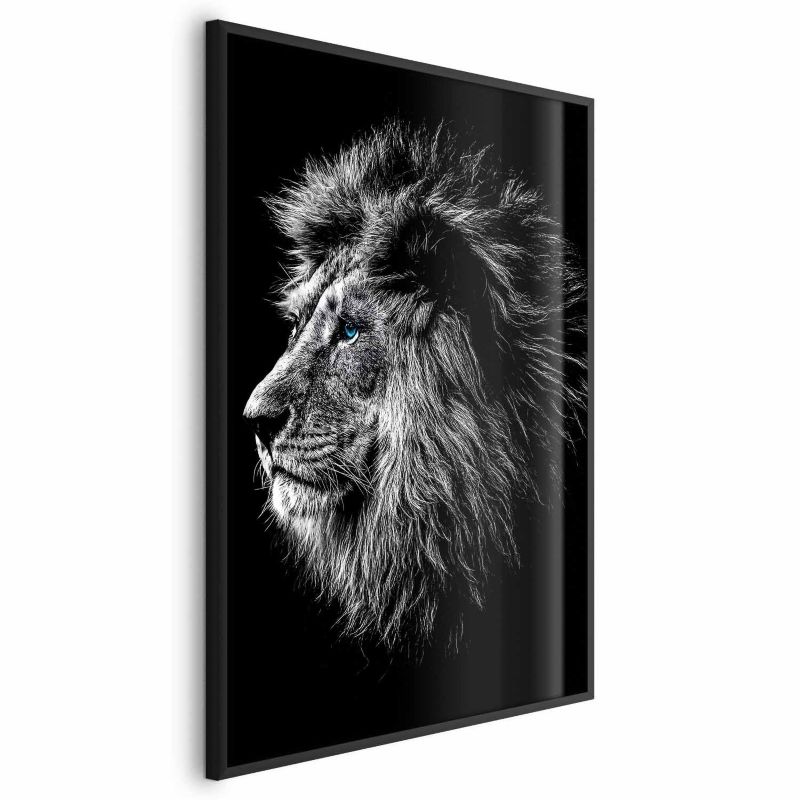 Plakat Artgeist Niebieskooki lew 60x90 cm z ramą czarną 1 szt