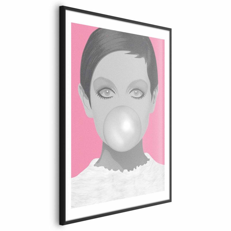 Plakat Artgeist Guma balonowa 21x30 cm z ramą czarną 1 szt