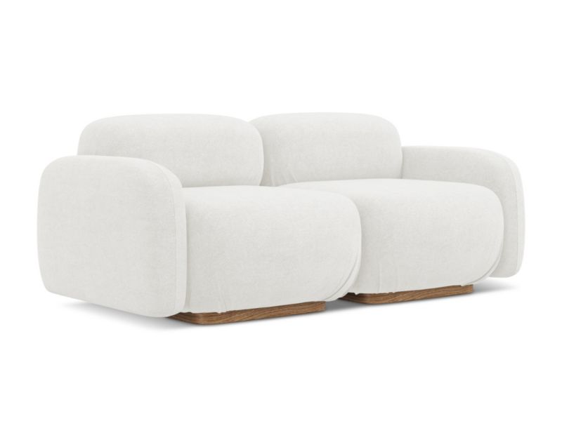 3-osobowa kanapa modułowa Makamii Ailani z tkaniną boucle 190x95 cm biały 1 szt.