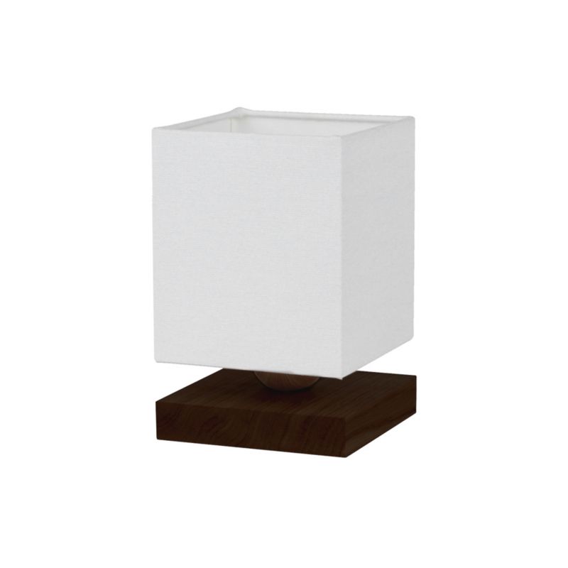 Drewniana Lampa Stołowa SPOT Light 1xE27 25W Drewno Bukowe Orzechowe FSC z Białą Tkaniną, Polski Producent, 1 szt.
