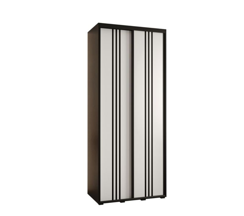 Szafa przesuwna Abiks DAVOS 6 wysoka szer.100cm gł.45cm czarny/biały/czarny 1szt.