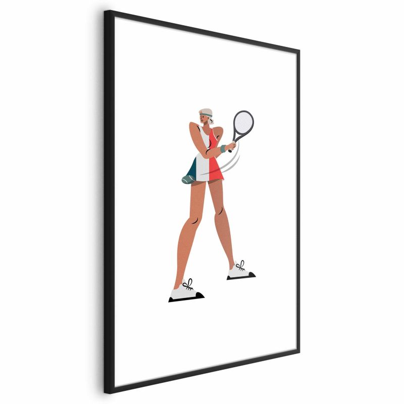 Plakat Artgeist Tenisistka z rakietą 60x90 cm z ramą czarną 1 szt