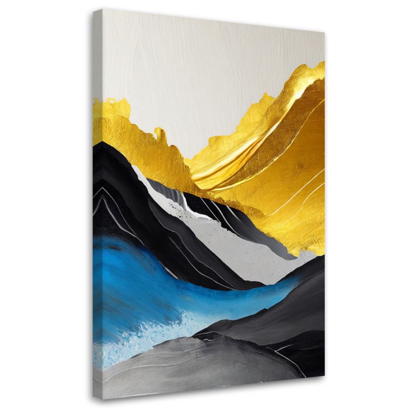 Obraz do salonu sypialni Feeby Abstrakcja Akryl Góry Złoty 80x120 cm 1szt