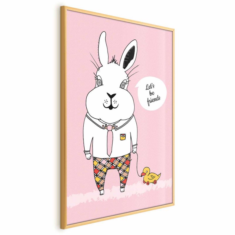 Plakat Artgeist Przyjaciel królika 21x30 cm z ramą złotą 1 szt