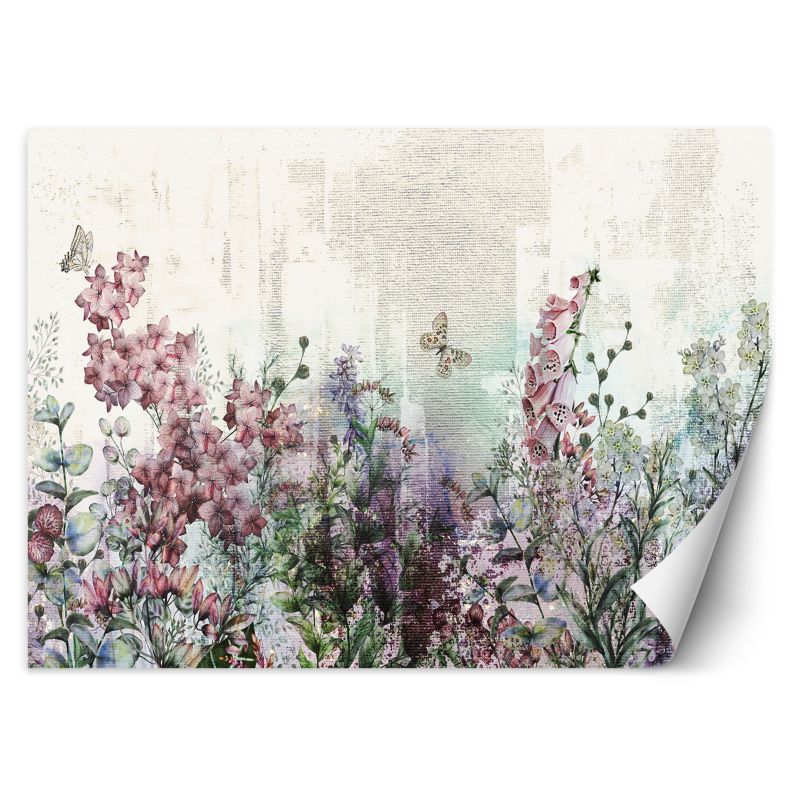 Fototapeta Feeby Łąka Kwiaty Rośliny Motyle 200x140 1 szt