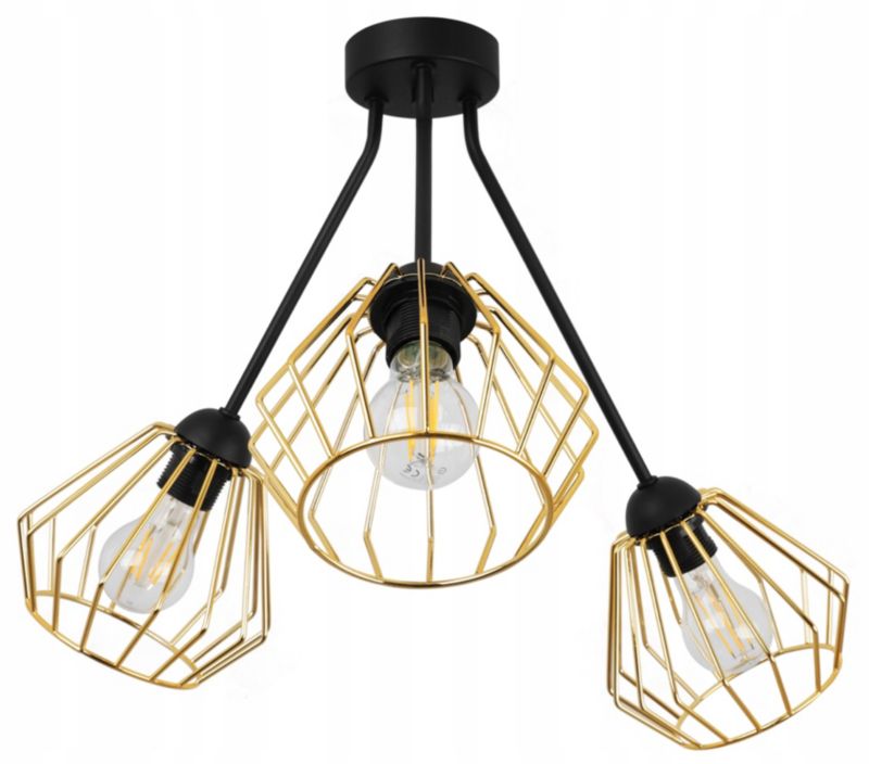 Lampa sufitowa wisząca Light Home LH Trio Santos 3x E27 60W złoty 1szt.