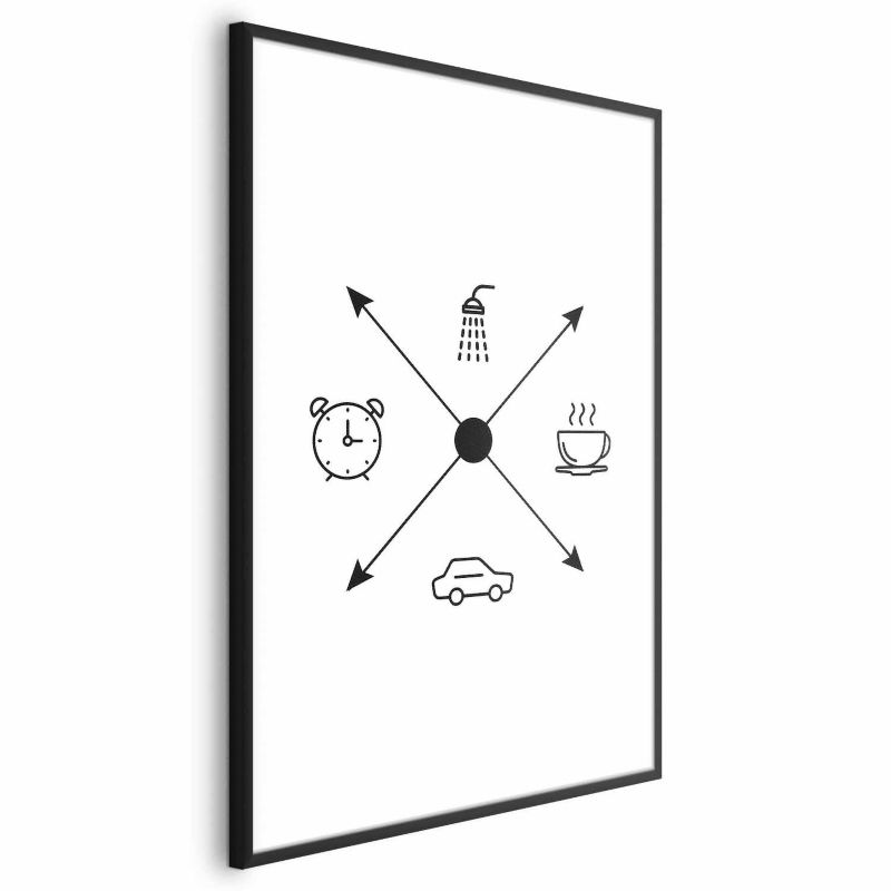 Plakat Artgeist Harmonogram dnia 60x90 cm z ramą czarną 1 szt