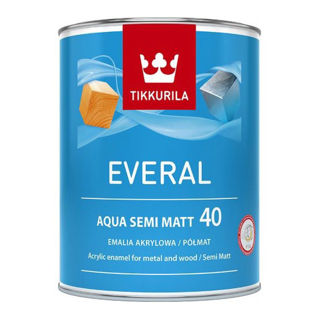 Emalia akrylowa Tikkurila Everal Aqua baza A półmat [40] 0,9 l
