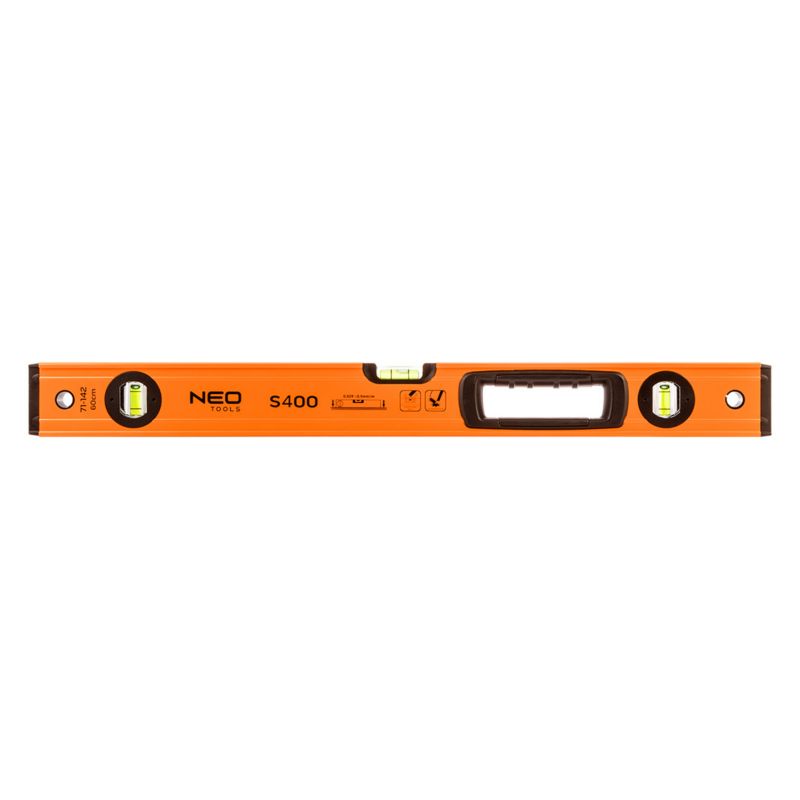 Poziomnica aluminiowa S 400 NEO TOOLS 3 libelle, uchwyt, 60cm, 1 szt