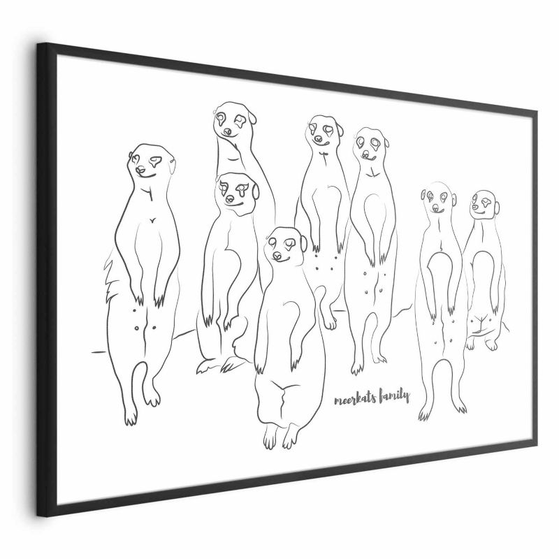 Plakat Artgeist Rodzina surykatek 60x40 cm z ramą czarną 1 szt