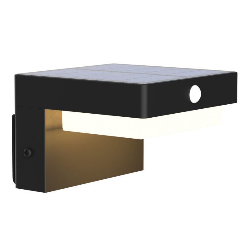 Kinkiet solarny Goldlux Mali z czujnikiem ruchu 400 lm IP40 czarny