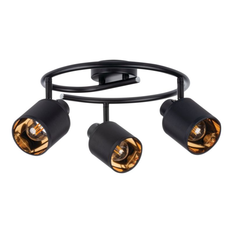 Plafoniera LightLogic LL ANSE PLAFON 3xE14 66203 regulacja spot sufitowa czarna złota 7W 1 szt.