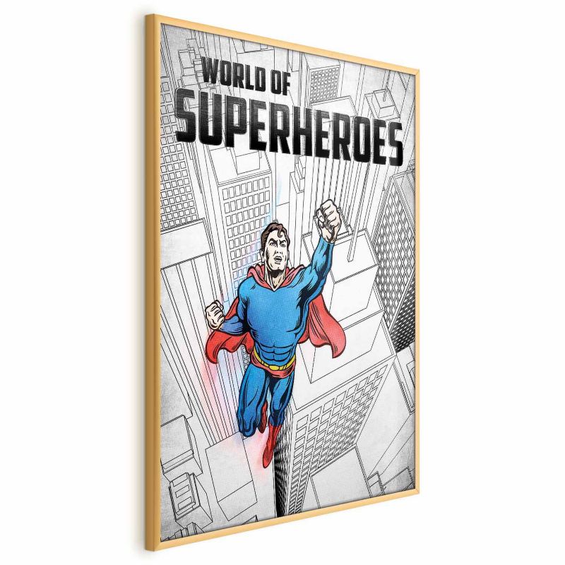 Plakat Artgeist Superheroes 40x60 cm z ramą złotą 1 szt