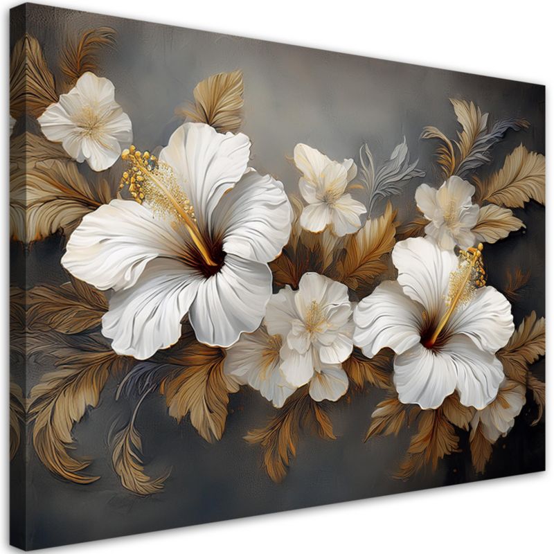 Obraz do salonu sypialni Feeby Hibiskus Kwiat Natura 60x40 cm 1szt