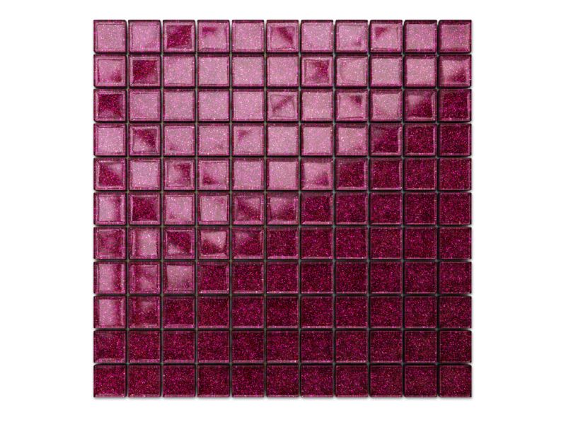 Mozaika szklana Ilcom różowa lila brokat 30x30cm 1 szt.