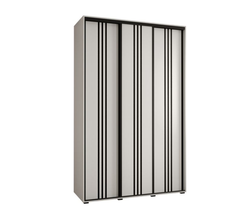 Szafa przesuwna Abiks DAVOS 6 wysoka szer.160cm gł.45cm biały/biały/czarny 1szt.