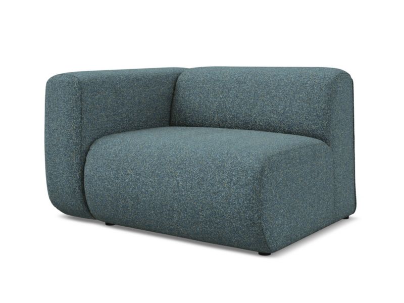 Moduł z podłokietnikiem lewy Makamii Ekahi z tkaniny strukturalnej 114x89 cm jeans 1 szt.