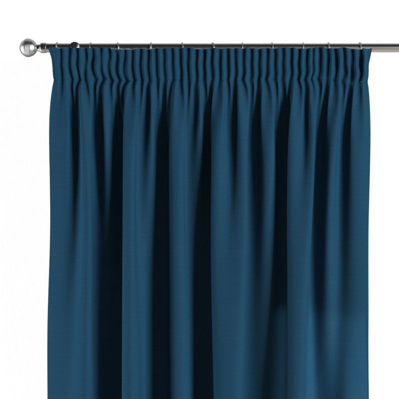Zasłona na taśmie marszczącej Dekoria 130x260 cm Cotton Panama Ocean blue morski niebieski 1 szt.