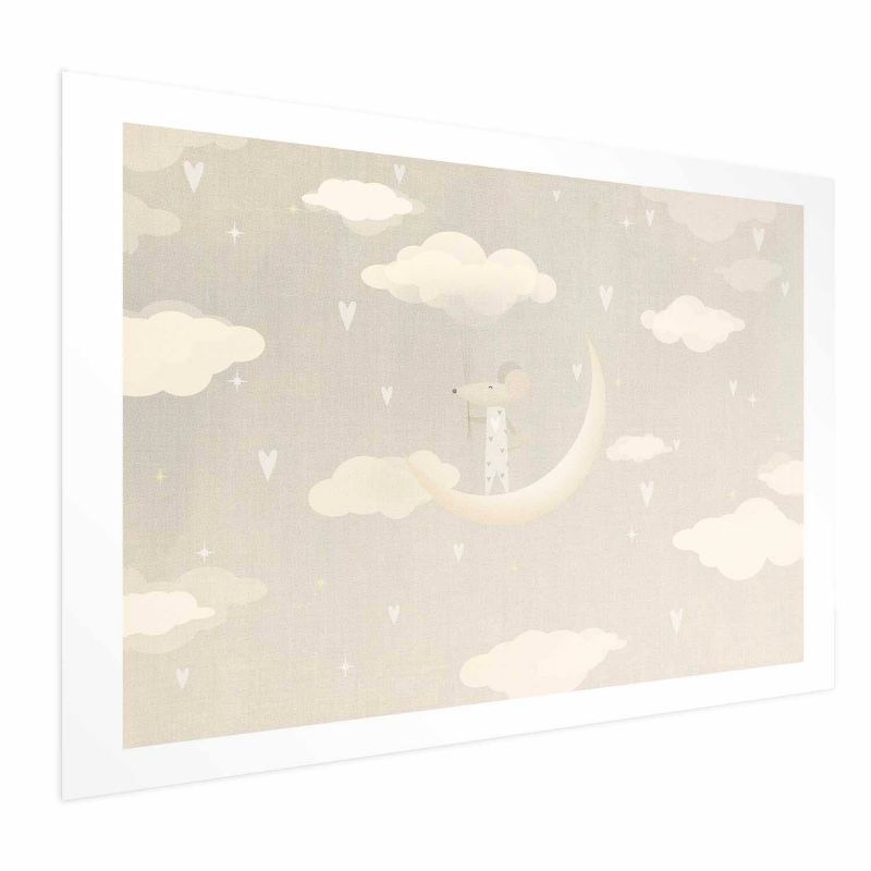 Plakat Artgeist Myszka na księżycu 30x21 cm bez ramy 1 szt
