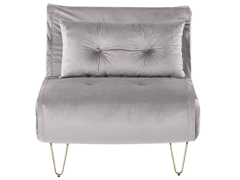 Sofa rozkładana Vestfold Szary Welur 1 szt.