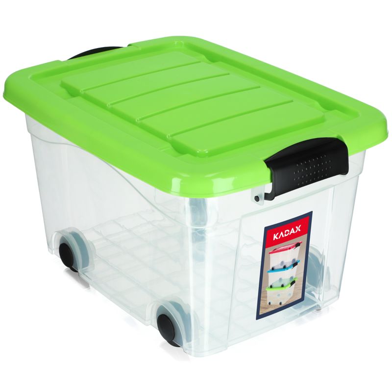 Pojemnik KADAX Pudełko Organizer Zabawki Na Kółkach 20L Zielony 1 szt.