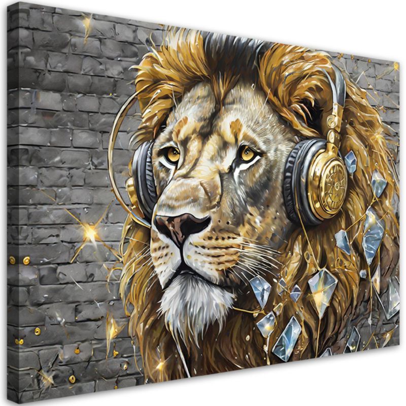 Obraz do salonu sypialni Feeby Lew Dj Muzyka 120x80 cm 1szt